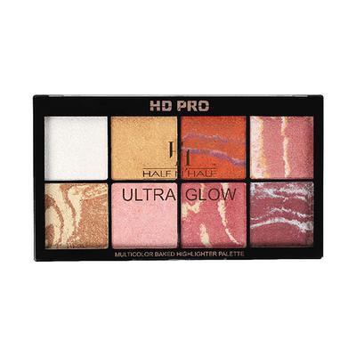Half N Half HD Pro, Ultra Glow Multicolour Baked Highlighter Palette, Multicolor - 02 24 gm - Highlighters & Illuminators
