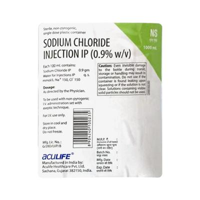 NS (ACULIFE) SODIUM CHLORIDE Infusion 1000ml - Supplements-Int