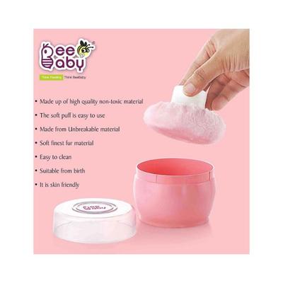 Beebaby Premium Powder Puff with Container for Baby 0M + (Pink) 1's - Baby Powder