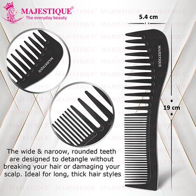 Majestique Compact Styling Comb Detangler Comb, For Curly Hair, Long Hair, Wet Hair Comb For Detangling Comb 1's - Multi-Stylers