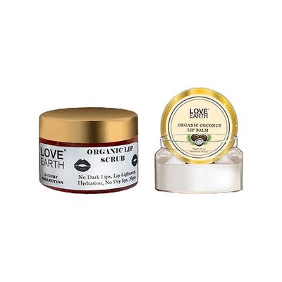 Love Earth Lip Saviour Kit for Skin Hydration & Moisturization, Chapped Lips with Bees Wax And Cocoa Butter 1's - Lip Balms