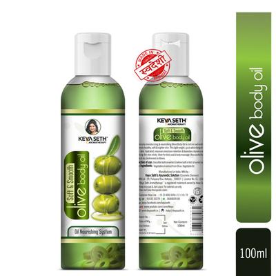 Keya Seth Aromatherapy Newly Improved Formula Soft & Smooth Olive Body Oil Nourishing System 100ml - Massage Oils