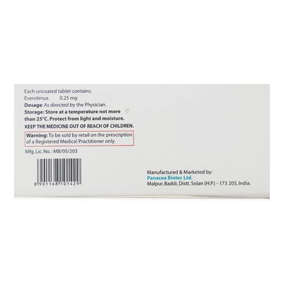 Evergraf 0.25mg Tablet 10'S - Auto Immune Disease-Imm