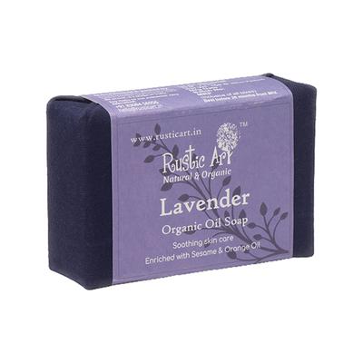 Rustic Art Organic Handmade Lavender Soap 100 gm - Soaps