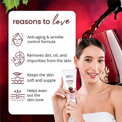 Globus Naturals Red Wine Hydrating Face Wash, Enriched with Rosemary & Honey, 75gm each 2's - Face Wash & Cleansers