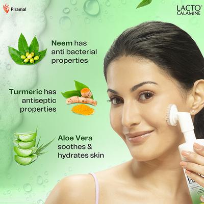 Lacto Calamine Neem Aloe Turmeric Foaming Face Wash, Reduces Pimples, Purifies Skin 150 ml - Face Wash & Cleansers