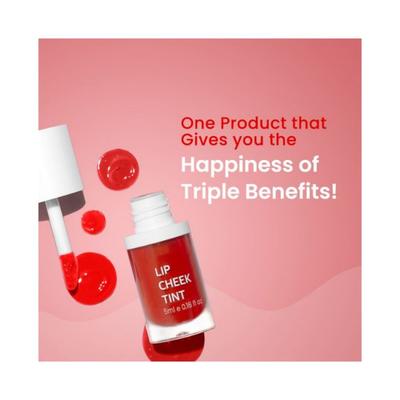 Earth Rhythm Lip and Cheek Tint Cherry With Pomegranate Flower Extracts and Jojoba Oil 5ml - Lip Stains & Tints