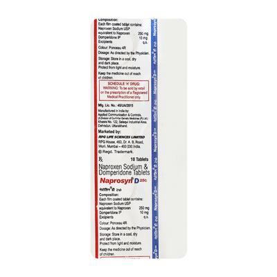 Naprosyn D 250mg Tablet 10'S - Migraine