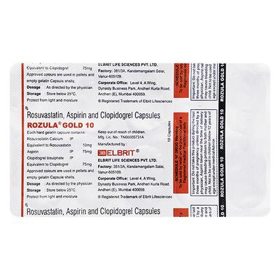 Rozula Gold 10mg Capsule 10'S - High Cholesterol-Dys