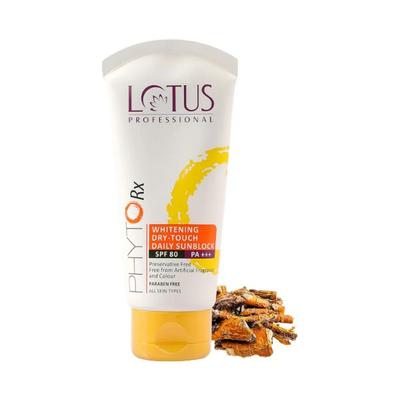 Lotus Professional Phytorx Whitening Dry-Touch Daily Sunblock Spf 80 Pa+++ 50 gm - Face Sunscreen
