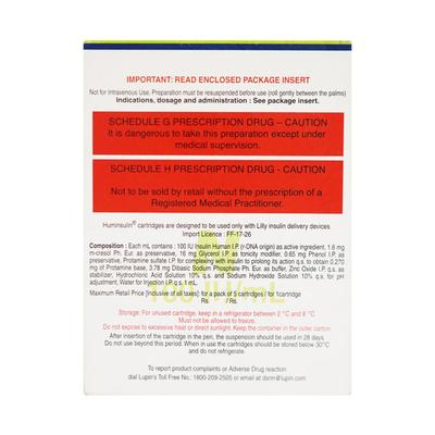 Huminsulin N Cartridge 1X3ml - Diabetes-Ins