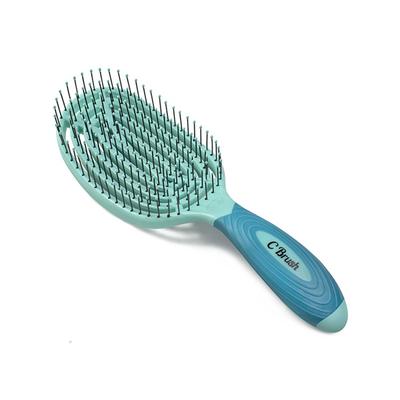 NuWay 4HAIR U.S. Patented Detangler Hair Brush for Men & Women - Green - Detangling C Brush 1s 1's - Hair Brushes