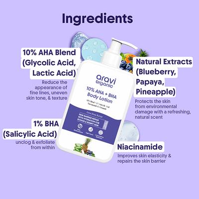Aravi Organic 10% AHA + BHA Body Lotion 200 ml - Face Moisturizers