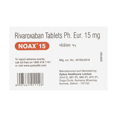 NOAX 15 Tablet 15's - Blood Clot-Ant