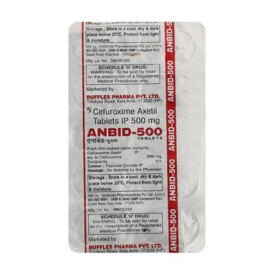 Anbid 500Mg Tablet 10's - Bacterial Infections-Cep