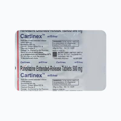 Cartinex 500mg Tablet 10'S - Angina