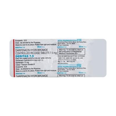 Deritas 7.5mg Tablet 10'S - Bladder And Prostate Disorders-Oth