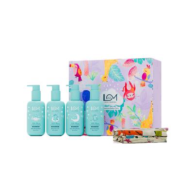 Love Momma 4 Bottles + Napkins Gift Hamper for Baby Care (Baby Shampoo, Hair Oil, Body Butter, Body Wash) 1's - Baby Shampoo