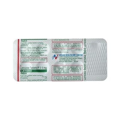 Letero 2.5mg Tablet 10'S - Cancer Oncology-Hor