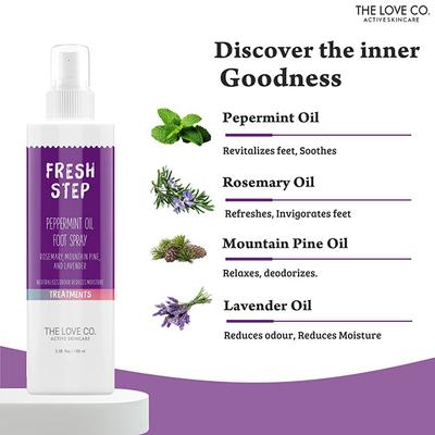 The Love Co. Fresh Step Peppermint Oil Foot Spray 100 ml - Foot Care