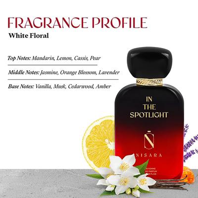 Nisara In the Spotlight Perfume Long Lasting Fragrance Citrus White Floral Eau De Parfum For Women 50 ml - Women Perfumes (Edt/Edp)