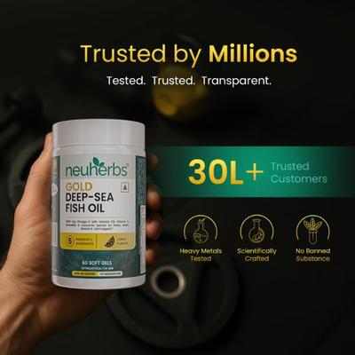 Neuherbs Gold Deep-Sea Fish Oil Capsules 60's - Omega Fish Oil Fatty Acids