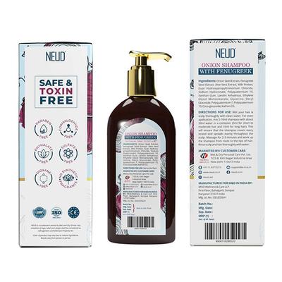 NEUD Premium Onion Hair Shampoo with Fenugreek for Men & Women 300 ml - Shampoos