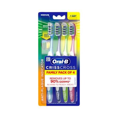 Oral B Criss Cross - Family toothbrushes - Medium 4's - Toothbrushes
