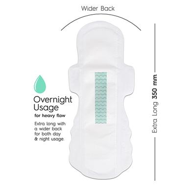 Clovia Sanitary Pads- XXL+ for Day & Night Usage - 350mm (Pack of 10) 1's - Night Cream