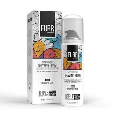 FURR By Pee Safe Moisturizing Shaving Foam for Women For Sensitive Skin With Anti Bacterial Properties Enriched with Aloe vera, Vitamin E and Tea Tree Oil 65 gm - Shaving Foams