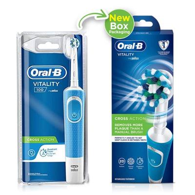 Oral B Vitality Cross Action Rechargeable Toothbrush - Blue 1's - Toothbrushes