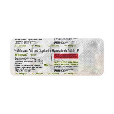 Mespas 10/250mg Tablet 10'S - Pain relief-Nsa