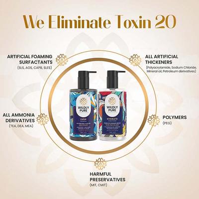 Wildly Pure Volume Boost Shampoo and Conditioner Combo Plant Keratin Pro Vitamin B5 and E Toxin 20 200Ml + 300Ml 1's - Dry Shampoos & Conditioners