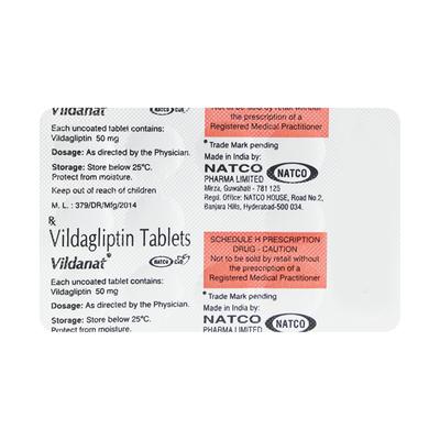 VILDANAT 50mg Tablet 14's - Diabetes-Ant