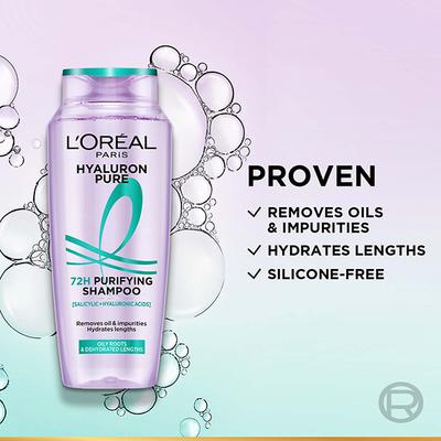 L'Oreal Paris Hyaluron Pure 72H Purifying Shampoo for Fresh Scalp & Hydrated Hair 340 ml - Shampoos