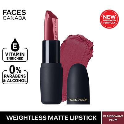 Faces Canada Weightless Matte Lipstick - Flamboyant Plum 12 (Maroon) 4.5gm - Lipsticks