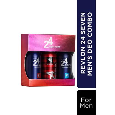 Revlon 24 Seven Deodorant Body Spray For Men (Combo Of 3 - Krypton, Mercury & Platinum) 130 Ml - Men Deodorants/Roll-Ons