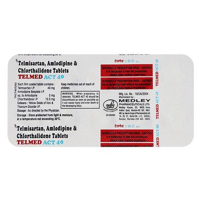 Telmed Act 40mg Tablet 10'S - Hypertension-Ana
