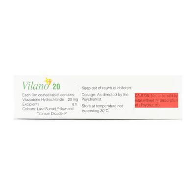 Vilano 20mg Tablet 10 - Depression-Ant