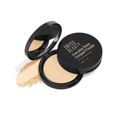 Swiss Beauty Everyday Matte Compact with SPF 10-SAND 9 gm - Compact Powder