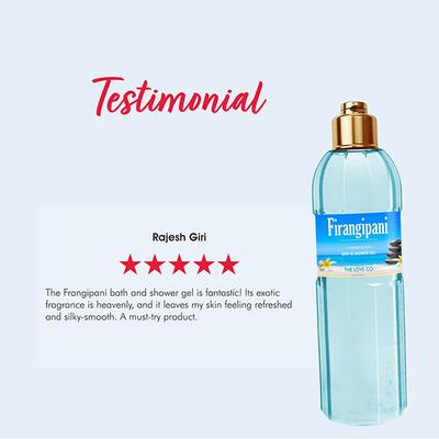 The Love Co. Luxury Firangipani Body Wash for Women - Hydrating Shower Gel for Men - For All Skin Types - 100% Vegan 250 ml - Shower Gels & Body Wash