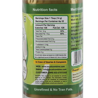 MERIT VCO EXTRA VIRGIN COCONUT OIL 500 ml - Massage Oils