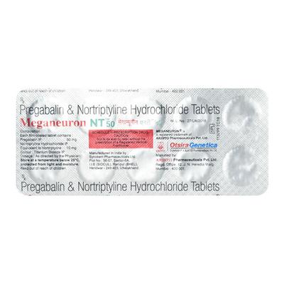 Meganeuron NT 50mg Tablet 10'S - Neuropathic Pain-Dru