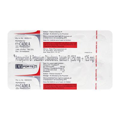 LMX Forte 250/125mg Tablet 10'S - Bacterial Infections-Pen