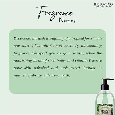 The Love Co. Tropical Forest Hand Wash For Moisturized Hand - Gentle Cleanser for Soft Hands - Liquid Hand Soap Suitable for Sensitive Skin 300 ml - Hand Wash & Soaps