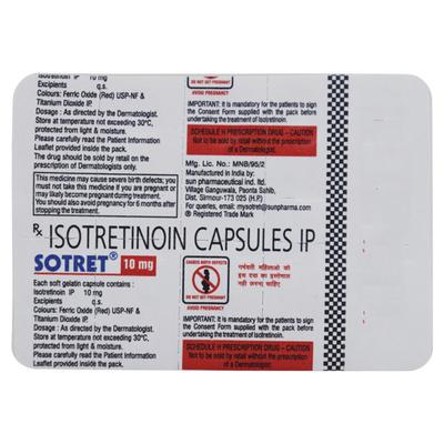 Sotret 10mg Capsule 10'S - Acne-Acn