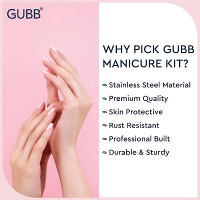 GUBB Manicure Kit with Organizer Bag - Nail Clipper, Scissor, Cuticle Trimmer & 2 Nail Filer 1's - Manicure & Pedicure Kits