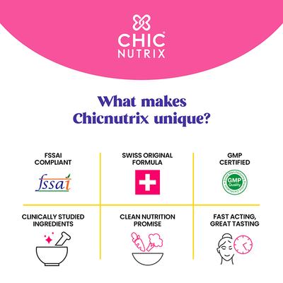 Chicnutrix Glow - Glutathione & Vitamin C For Skin Radiance - Strawberry & Lemon Flavour 20 Tablets 1's - Hair & Skin