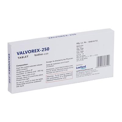 Valvorex 250mg Tablet 10'S - Epilepsy/Convulsion-Ant