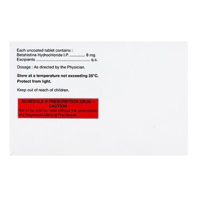 Vertin 8mg Tablet 15'S - Vertigo-Ant